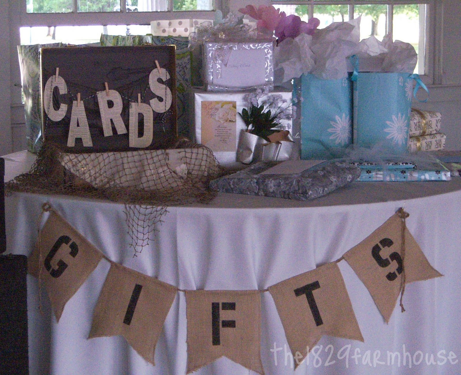 Decorating Ideas For Baby Shower Gift Table
 The 1829 Farmhouse just married decor