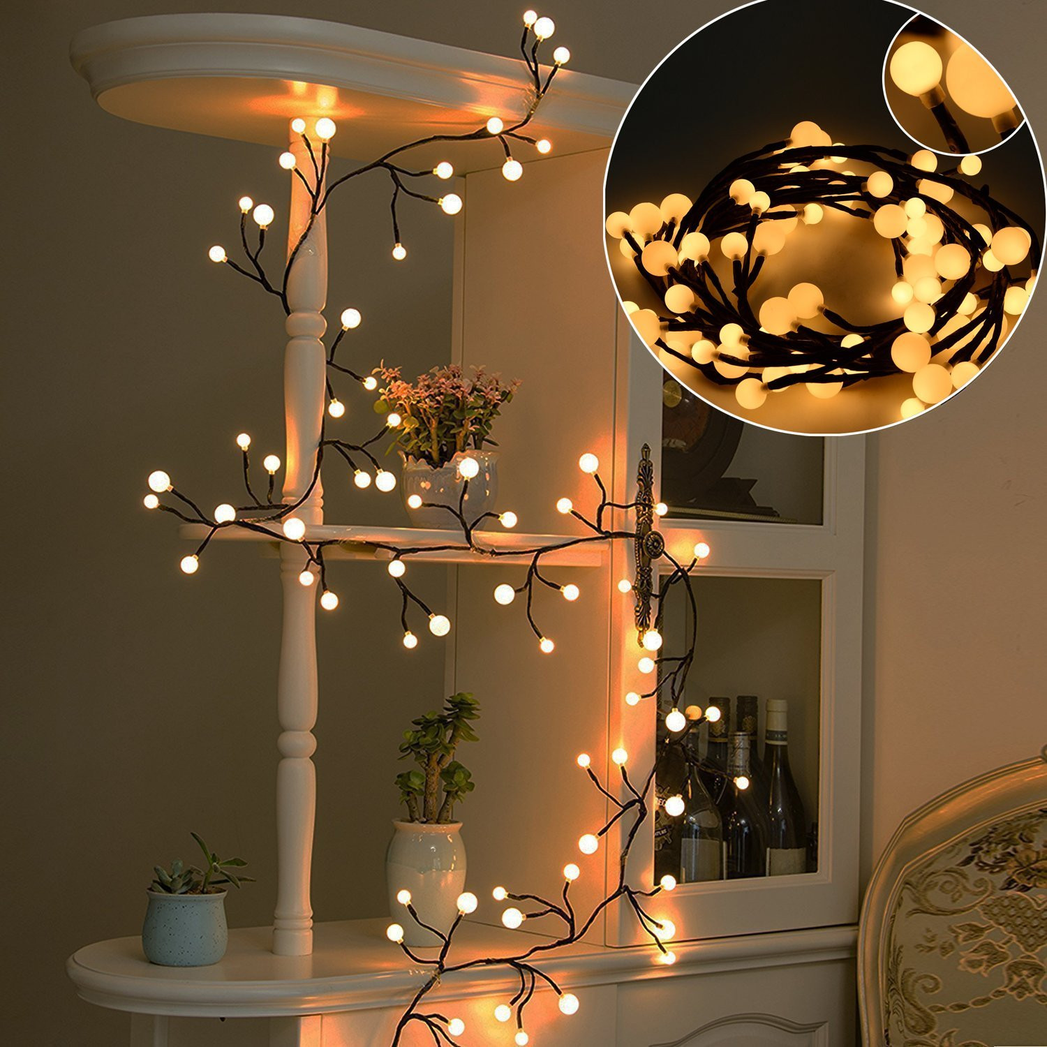 Decorative Lights For Living Room
 23FT Long LED String Lights Warm White Christmas