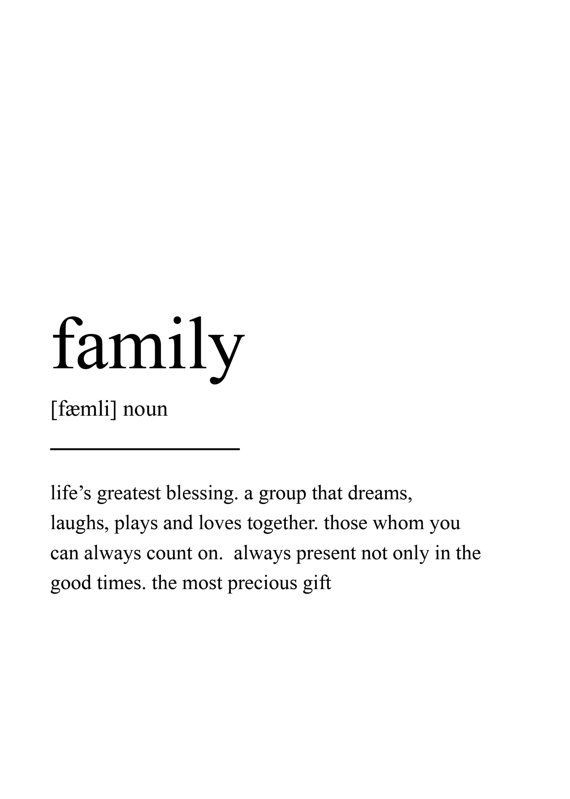 Definition Of Family Quotes
 Family Definition Print Wall Art Print Quote Print Wall