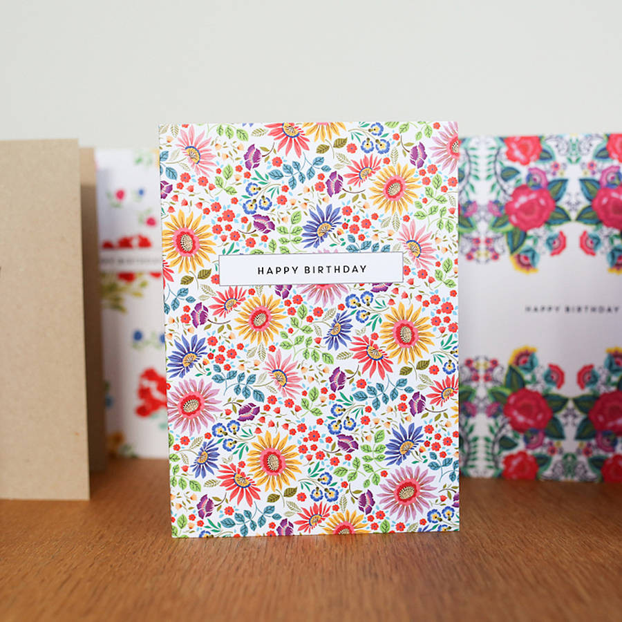 Design Birthday Cards
 bright flowers design birthday card by lucy says i do