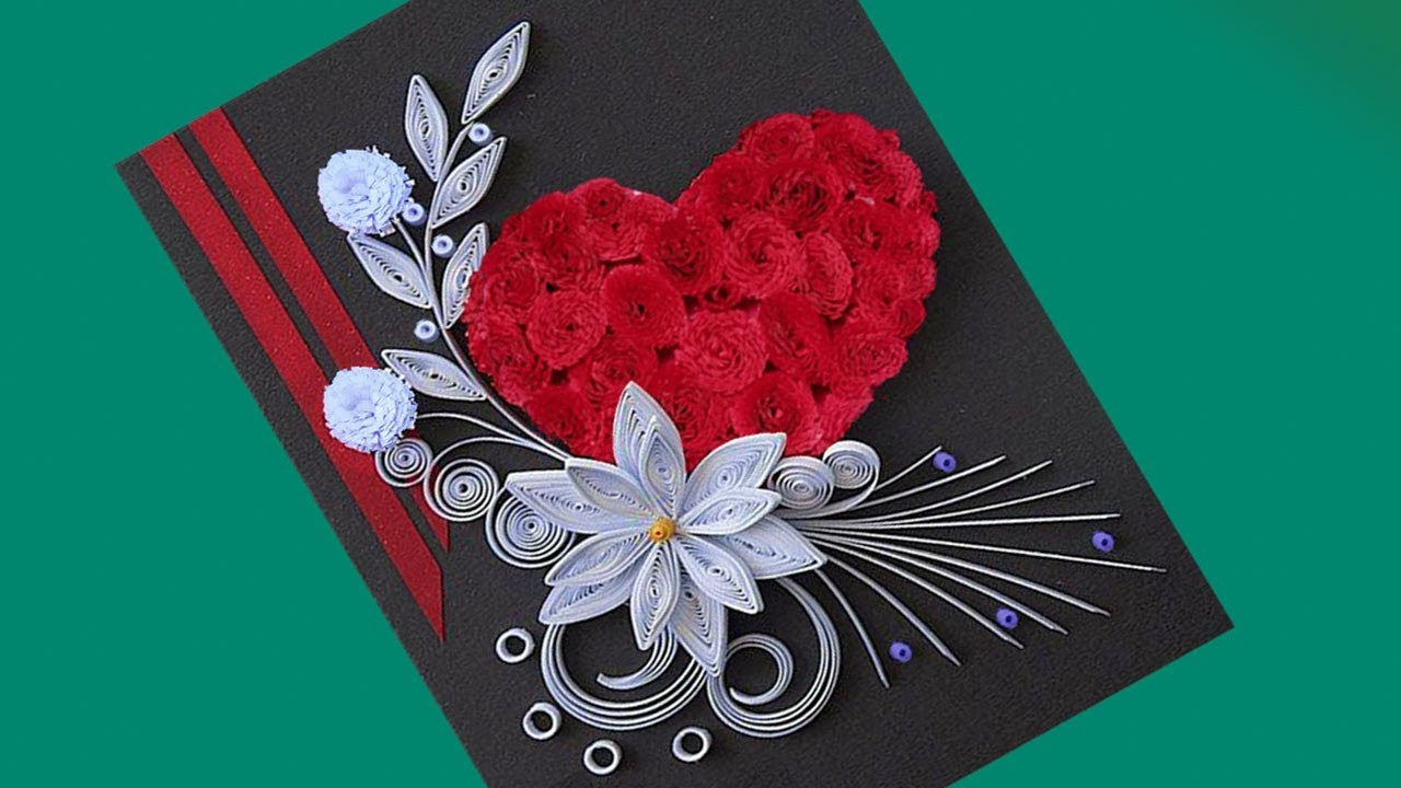 Design Birthday Cards
 How to make Beautiful Flower with Heart Design Greeting