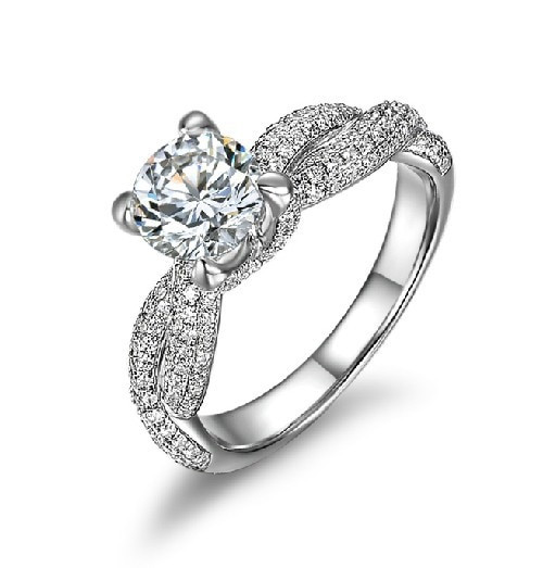 Designer Diamond Engagement Rings
 1CT Unique Designer Solitaire White Gold Diamond