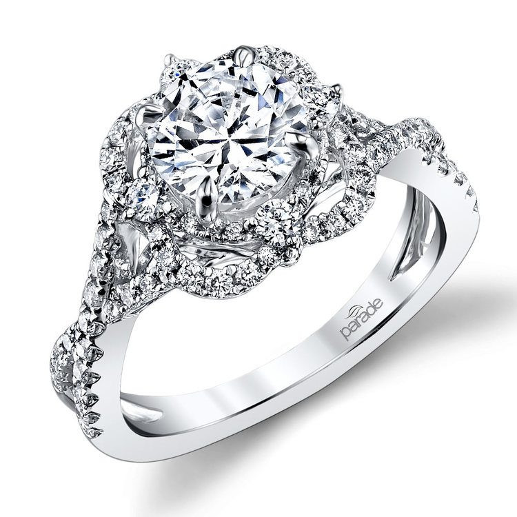 Designer Diamond Engagement Rings
 Delicate Double Halo Diamond Engagement Ring in Platinum