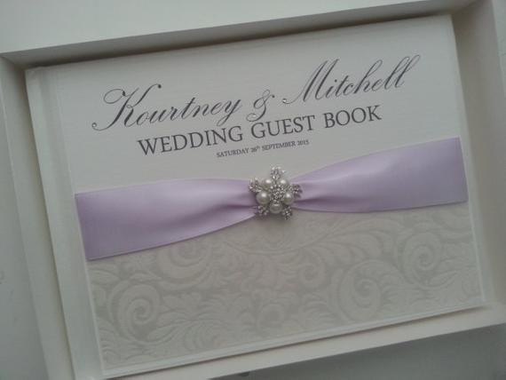 Designer Wedding Guest Book
 Elegant Handmade Personalised Wedding Guest Book luxury