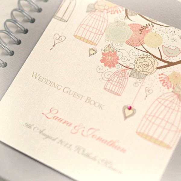 Designer Wedding Guest Book
 hanging birdcages design wedding guest book by beautiful