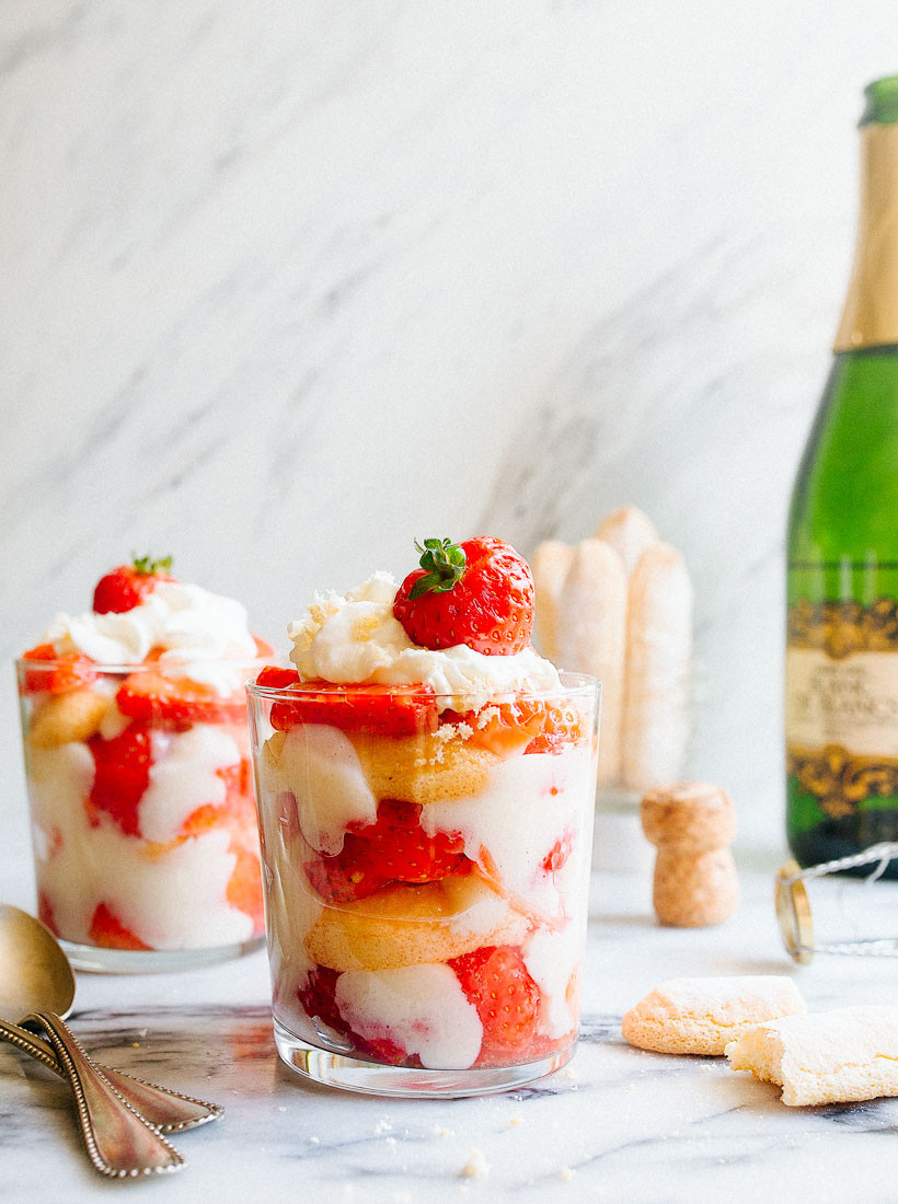 Dessert For Two
 Strawberry Champagne Trifles for Two