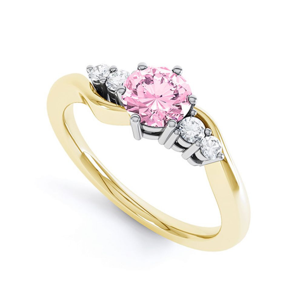 Diamond And Pink Sapphire Engagement Ring
 Tickled Pink Sapphire & Diamond Engagement Ring