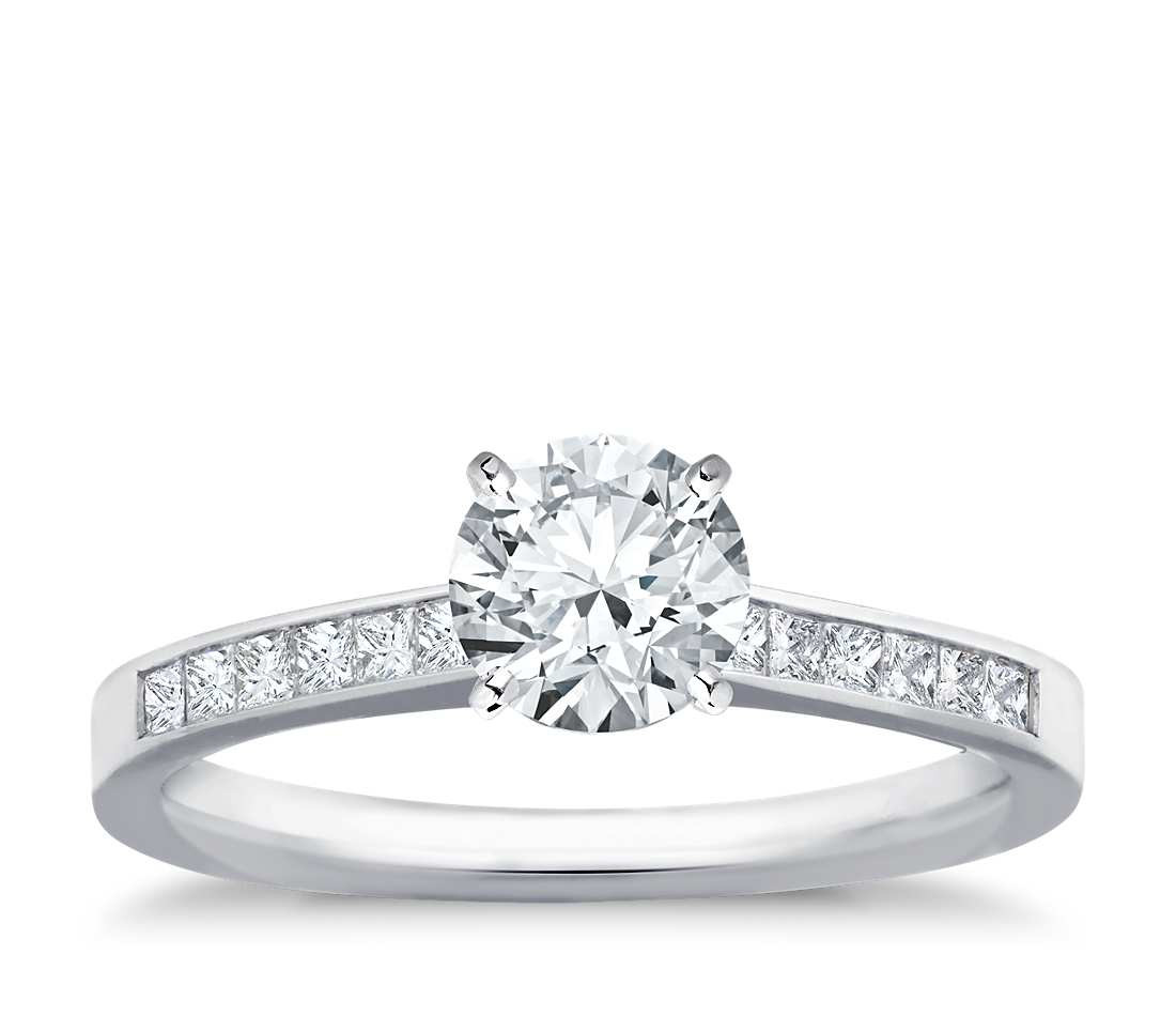 Diamond Engagement Rings Princess Cut
 Channel Set Princess Cut Diamond Engagement Ring in 14k