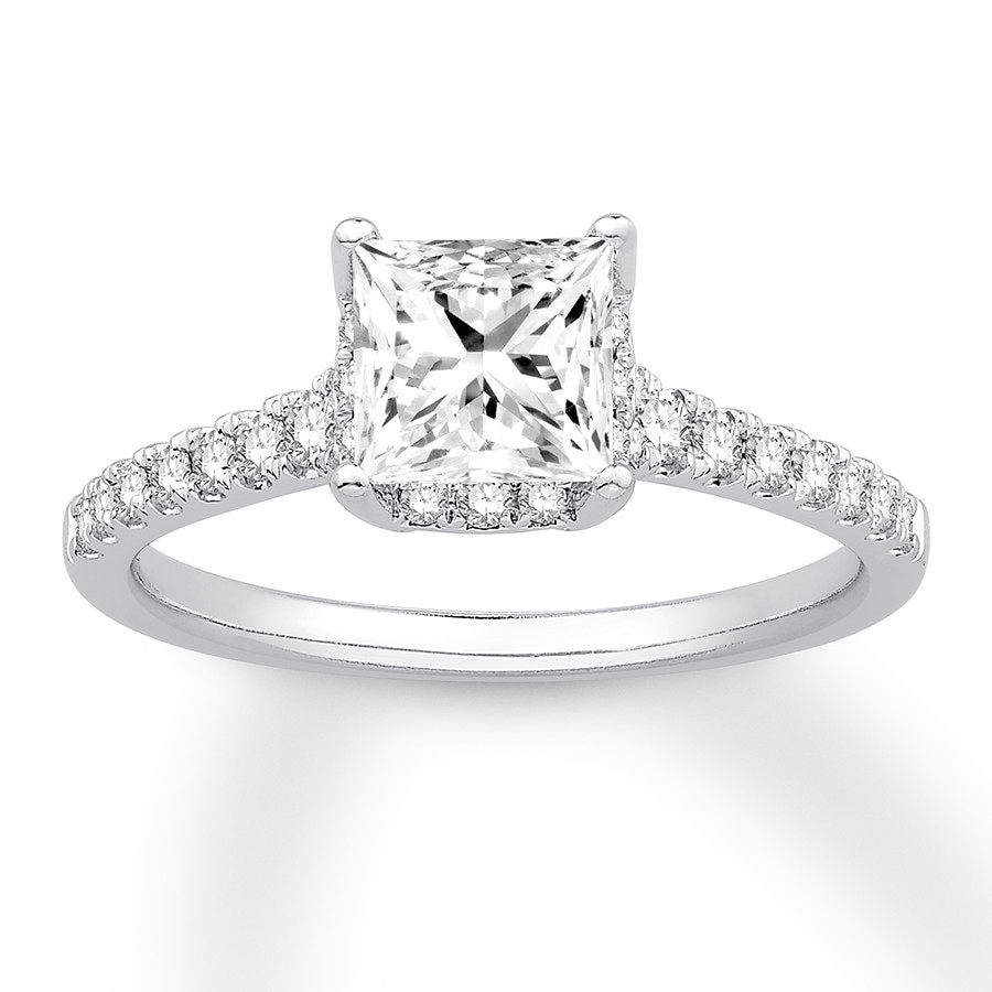 Diamond Engagement Rings Princess Cut
 Princess cut Diamond Engagement Ring 1 1 3 ct tw 14K White