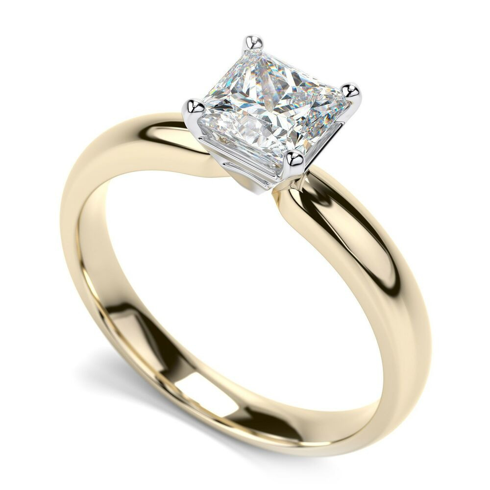 Diamond Engagement Rings Princess Cut
 14k Yellow Gold 0 50ct Princess Cut Diamond Solitaire