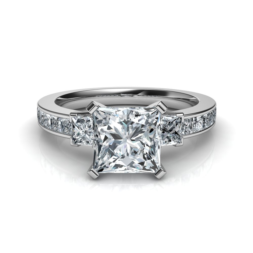 Diamond Engagement Rings Princess Cut
 Three Stone Princess Cut Diamond Engagement Ring Natalie