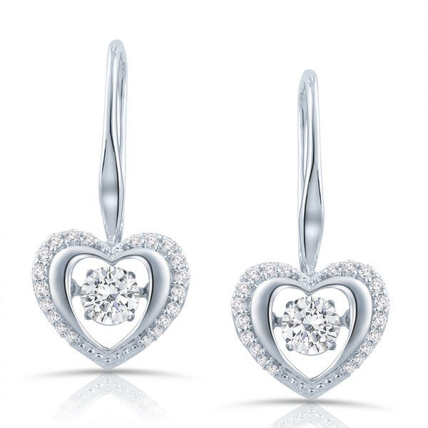Diamond Heart Earrings
 Shop Auriya 14k Gold 1ct TDW Dancing Stone Moving