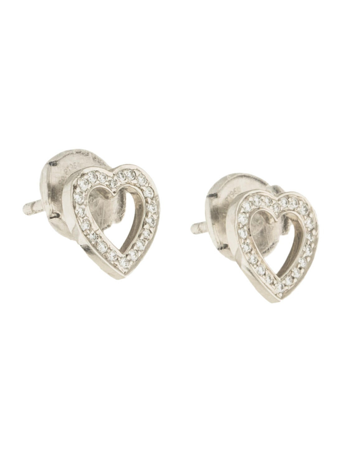 Diamond Heart Earrings
 Tiffany & Co Platinum Diamond Heart Stud Earrings
