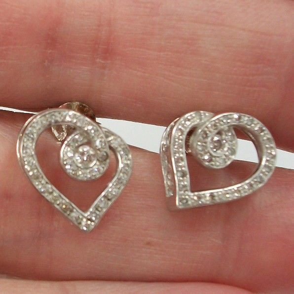 Diamond Heart Earrings
 Love s Embrace 1 5ct Diamond Heart 925 Earrings ly Kay