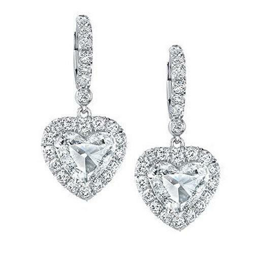 Diamond Heart Earrings
 Heart Shaped Diamond Earrings