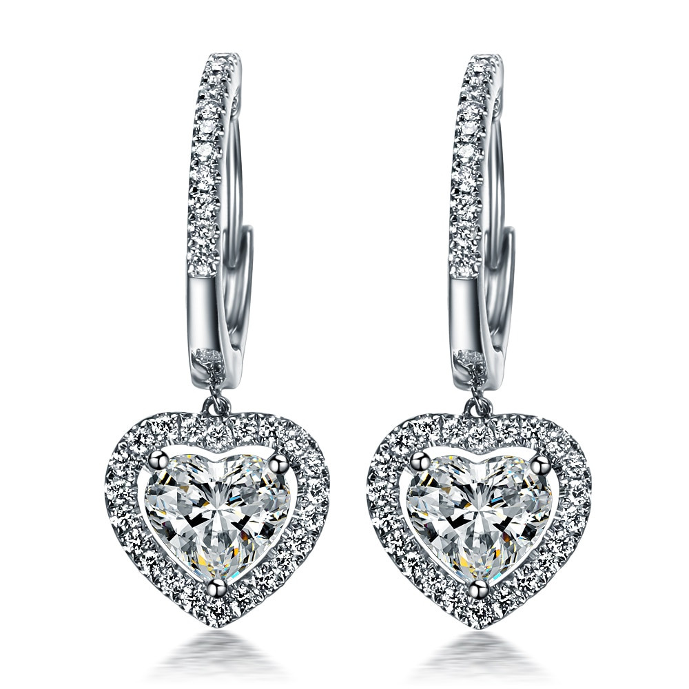 Diamond Heart Earrings
 Heart Promise Love 1 5CT Piece Earrings Lovely Diamond