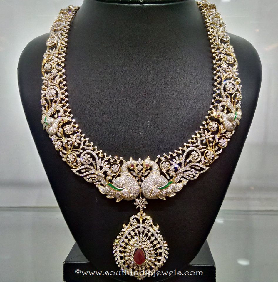 Diamond Necklace India
 Diamond Long Necklace Designs South India Jewels