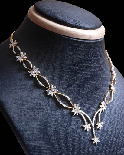 Diamond Necklace India
 indiangoldesigns Indian Simple and stylish Diamond