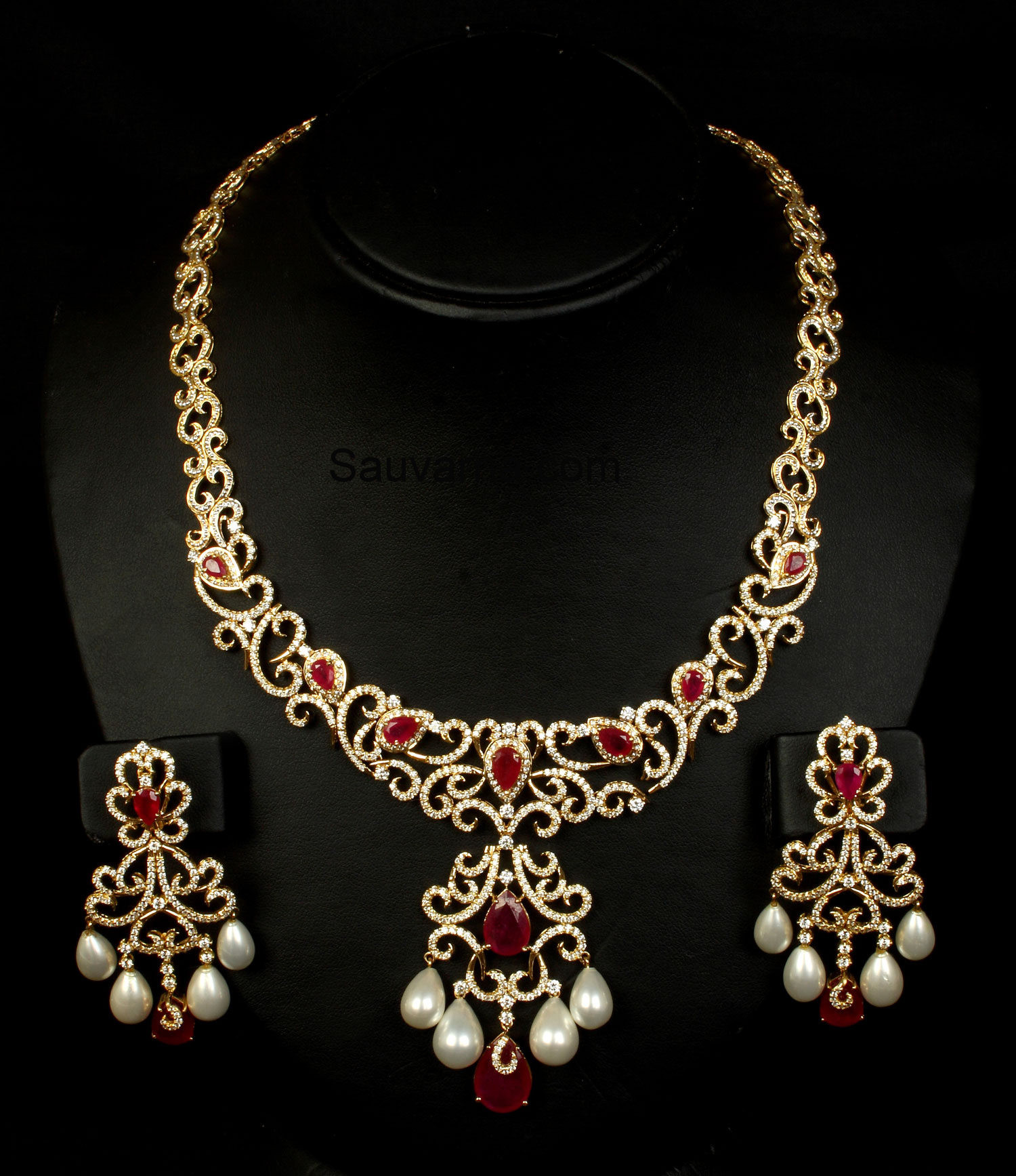Diamond Necklace India
 Diamond Jewellery Sauvarna Indian Jewelery