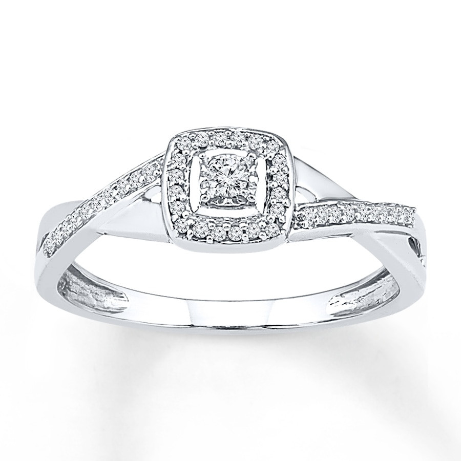 Diamond Promise Rings
 Diamond Promise Ring 1 10 ct tw Round cut 10K White Gold