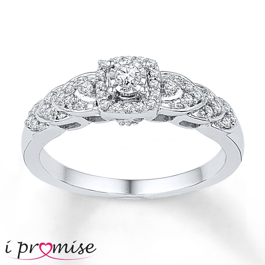 Diamond Promise Rings
 Diamond Promise Ring 1 5 ct tw Round cut Sterling Silver