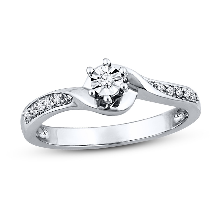 Diamond Promise Rings
 Diamond Promise Ring 1 15 ct tw Round cut Sterling Silver