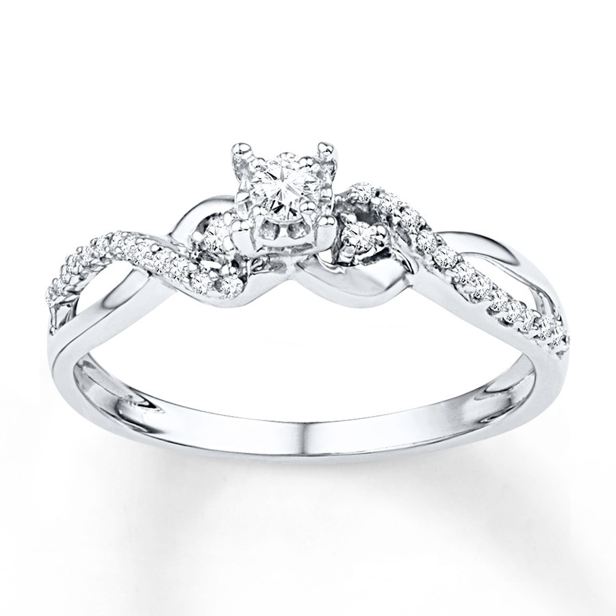 Diamond Promise Rings
 Diamond Promise Ring 1 4 ct tw Round cut Sterling Silver