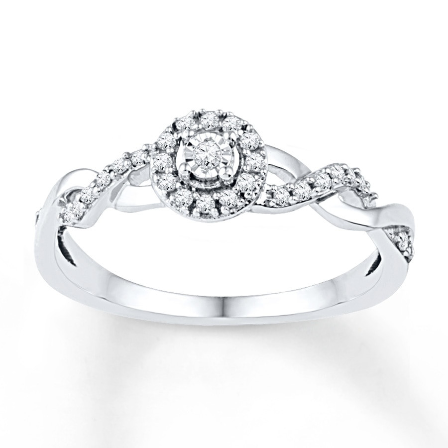 Diamond Promise Rings
 Diamond Promise Ring 1 6 ct tw Round cut 10K White Gold