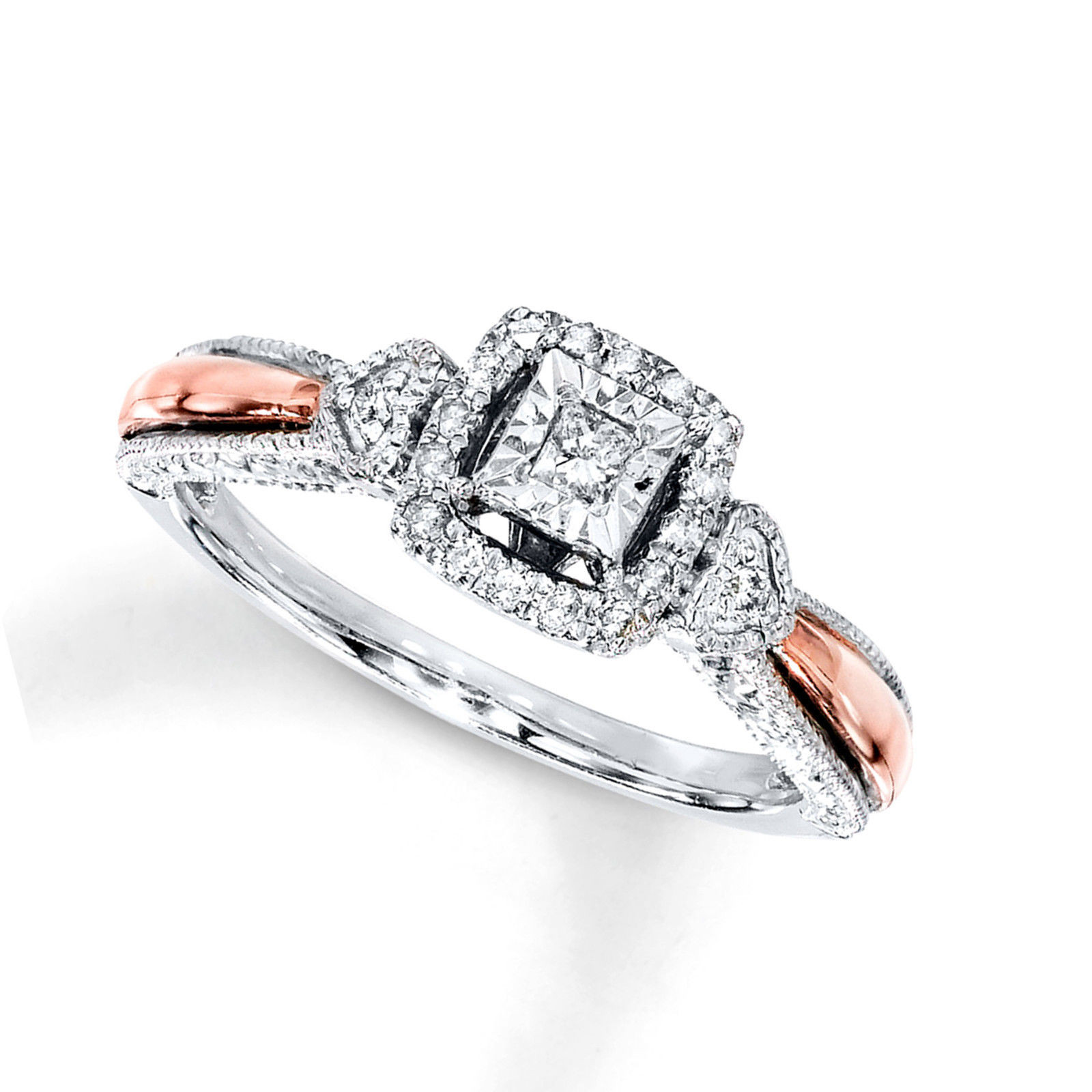 Diamond Promise Rings
 1 6 Carat White Real Diamond Promise Ring Sterling Silver