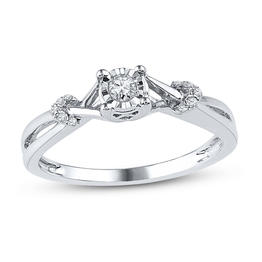 Diamond Promise Rings
 Diamond Promise Ring 1 10 ct tw Round cut Sterling Silver