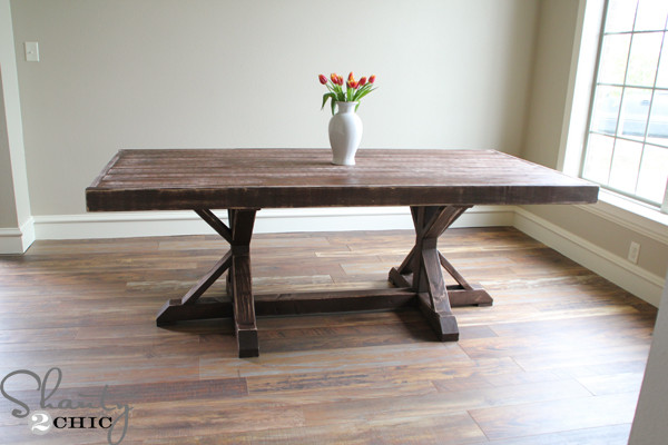 Dining Table DIY Plans
 Restoration Hardware Inspired Dining Table for $110