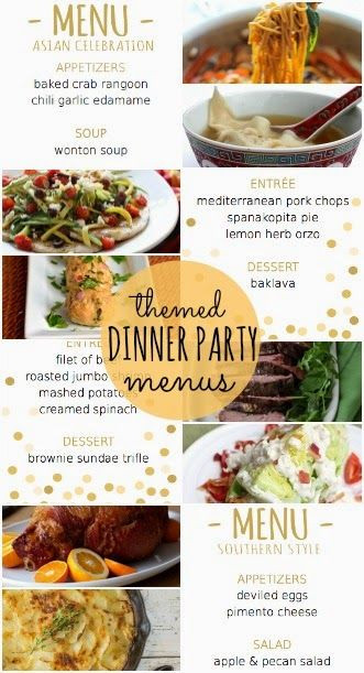 Dinner Party Ideas For 4
 Four themed dinner party menus with recipes and printable