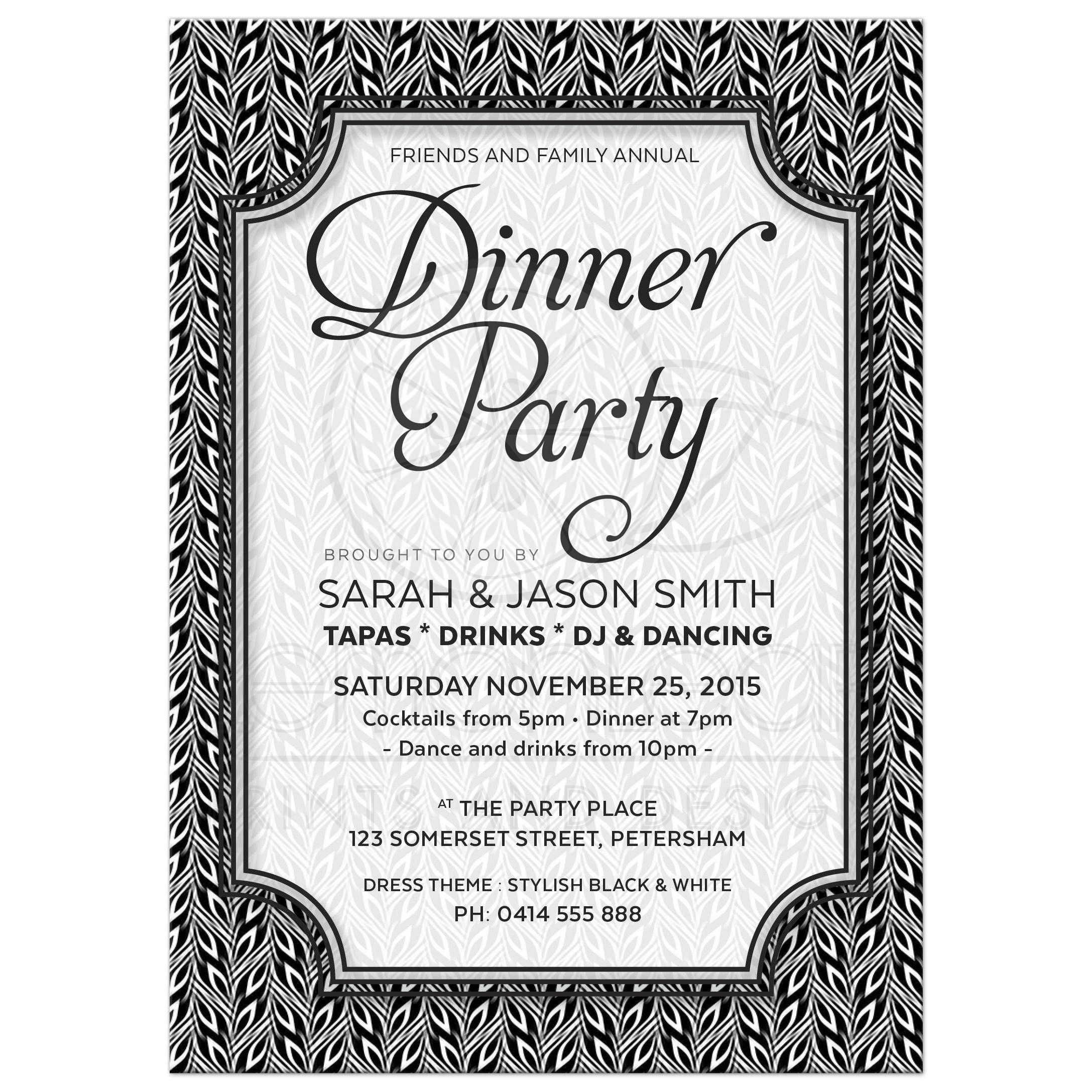 Dinner Party Invitation Ideas
 Anniversary dinner invitations wedding anniversary