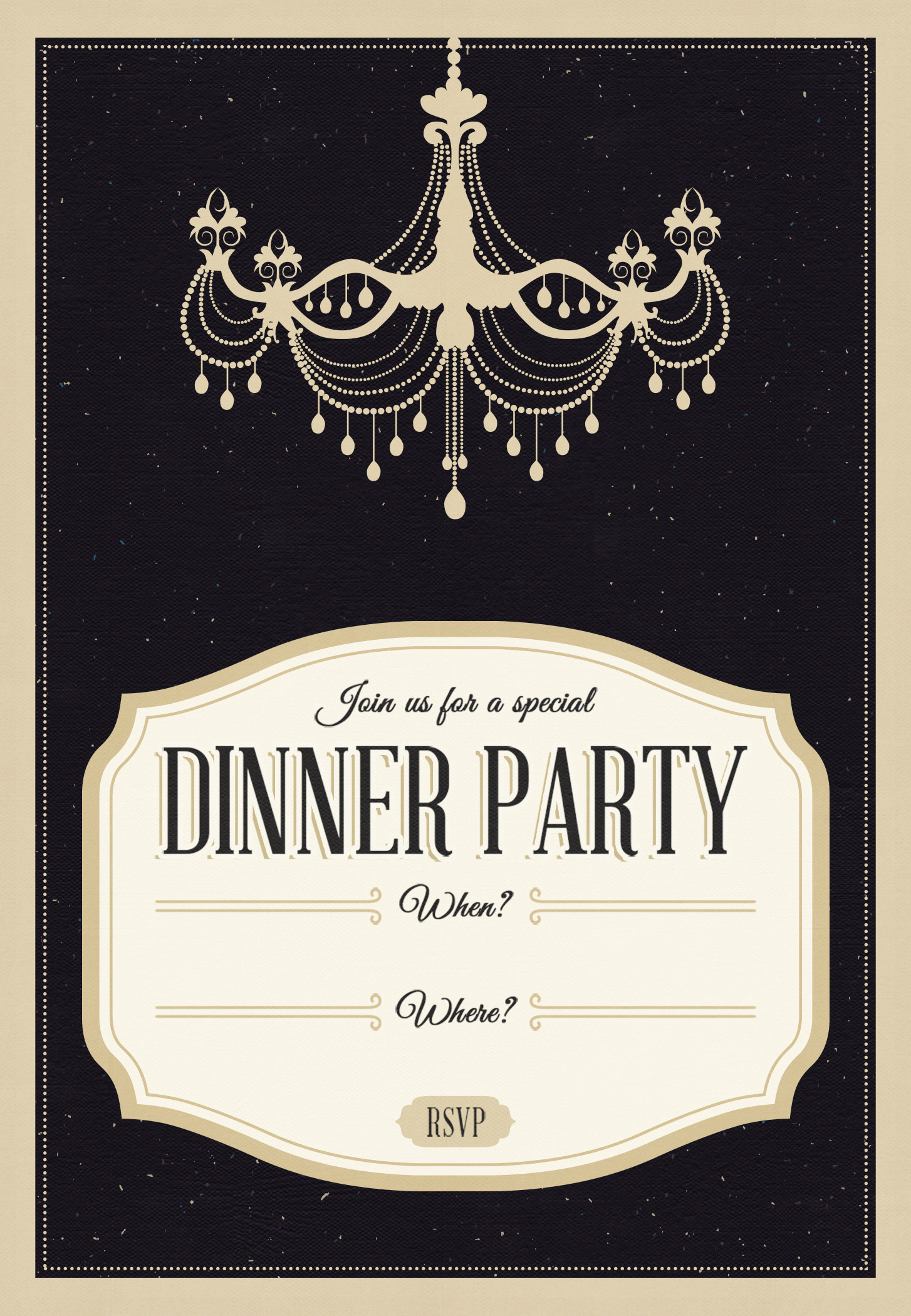 Dinner Party Invitation Ideas
 Classy Chandelier Free Printable Dinner Party Invitation