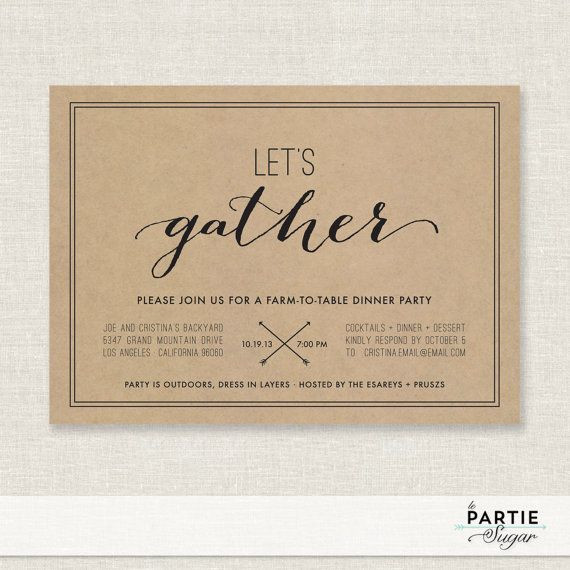 Dinner Party Invitation Ideas
 Pin on New Space