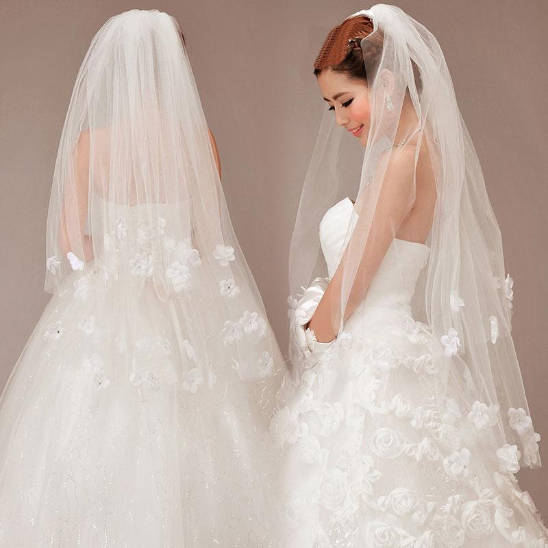 Discount Wedding Veils And Accessories
 New Sale Romantic Cheap White Flower Wedding Veils