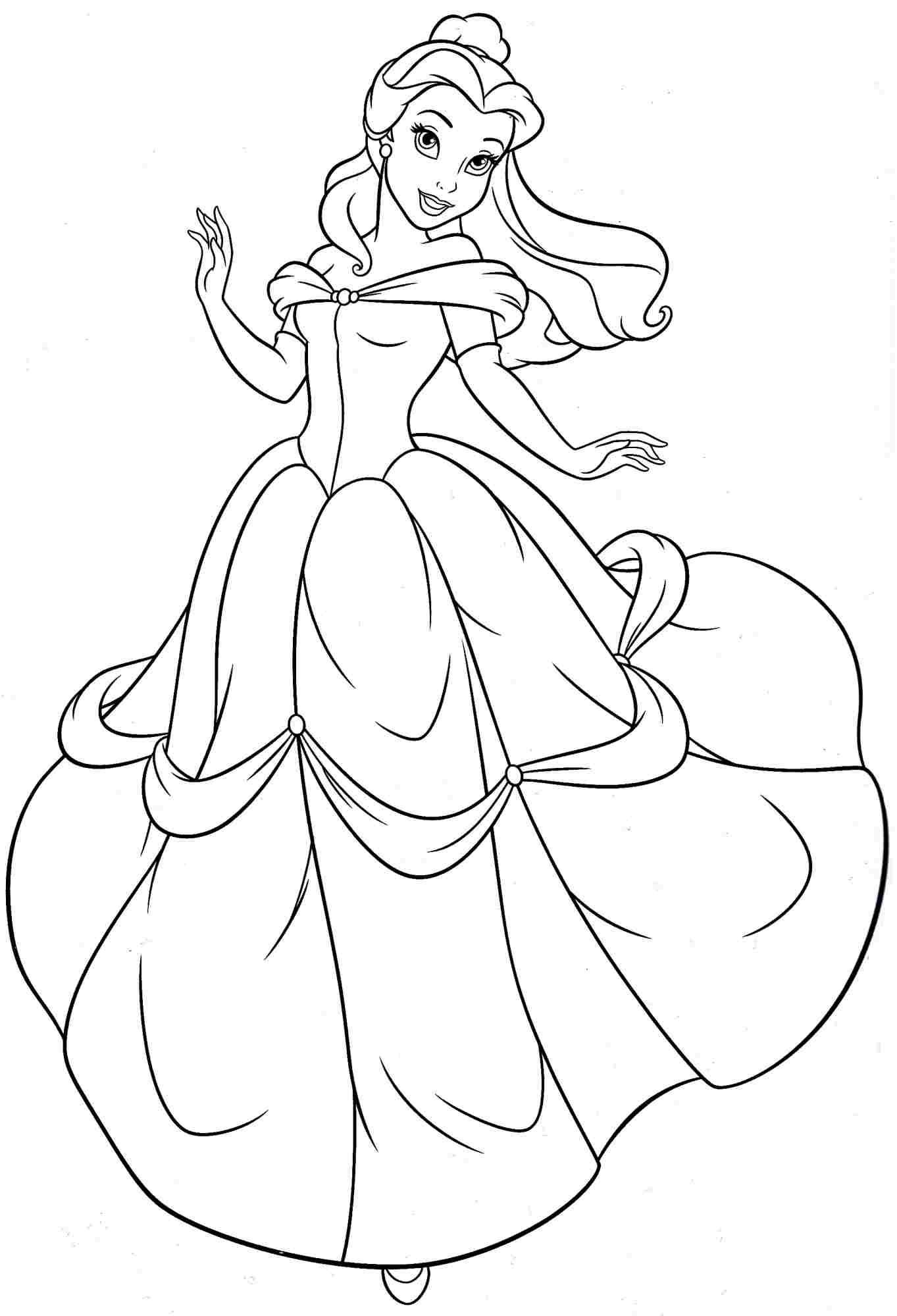 Disney Coloring Pages For Girls
 Disney Princess Belle Coloring Pages For Girls