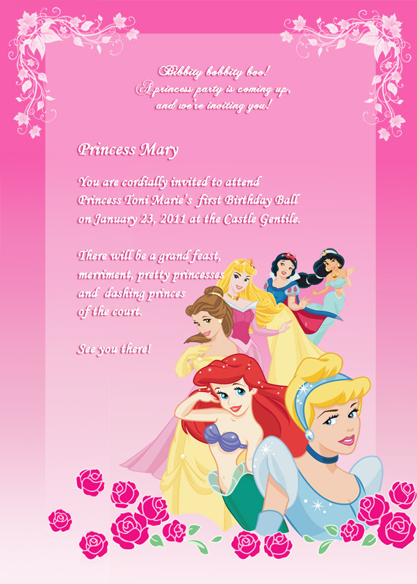Disney Princess Birthday Party Invitations
 40th Birthday Ideas Disney Princess Birthday Party
