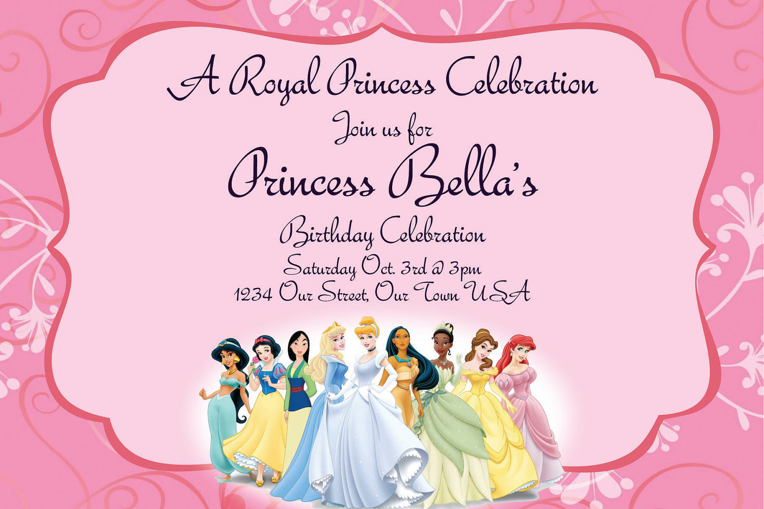 Disney Princess Birthday Party Invitations
 Disney Princess Invitations DIGITAL FILE by SimplyMadeByMsB