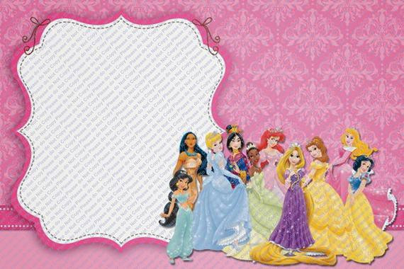 Disney Princess Birthday Party Invitations
 Disney Princesses Editable Party Invitation Template Birthday