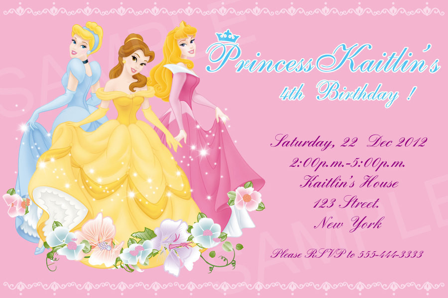 Disney Princess Birthday Party Invitations
 Disney Princess Invitation Printable by SimplyLoveDesign2012