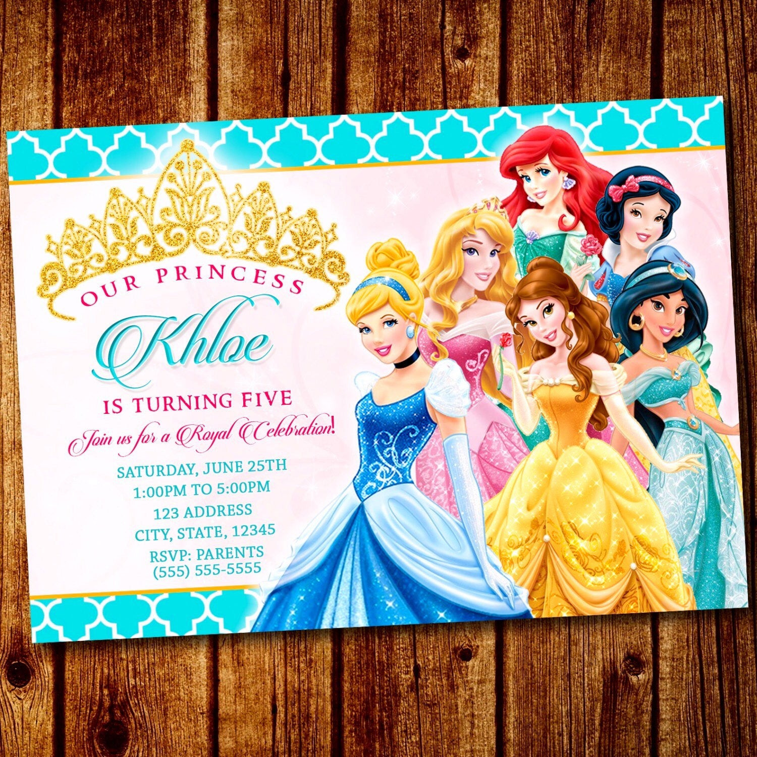 Disney Princess Birthday Party Invitations
 Princess party Princess Invitation Disney Princess Party