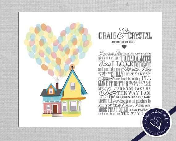 Disney Wedding Vows
 Personalized Gift Inspired By Disney Pixar s Movie Up w