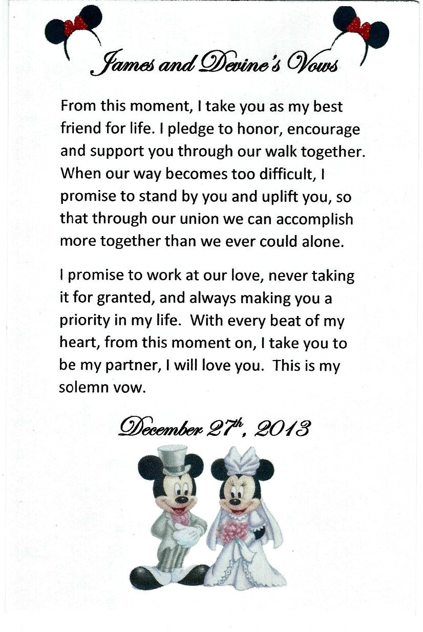 Disney Wedding Vows
 A Minnie Disney Vow Renewal