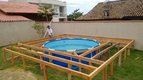 Diy Above Ground Pool Deck
 Creative Ideas DIY Ground Swimming Pool With
