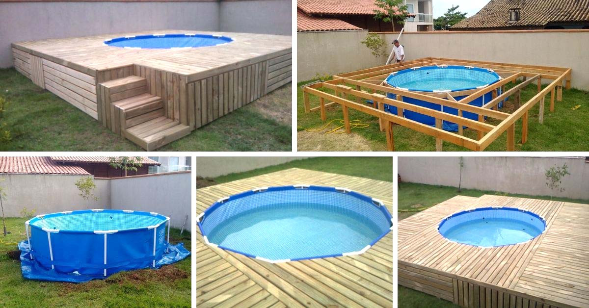 Diy Above Ground Pool Deck
 DIY Ground Swimming Pool With Deck