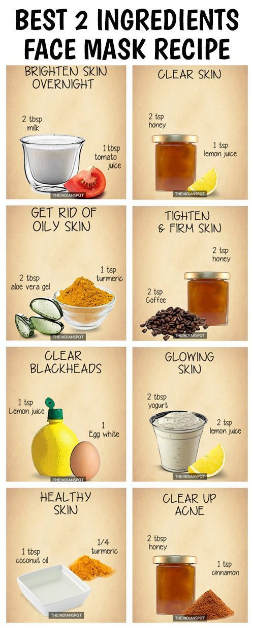 DIY Acne Face Mask
 10 Amazing 2 ingre nts all natural homemade face masks