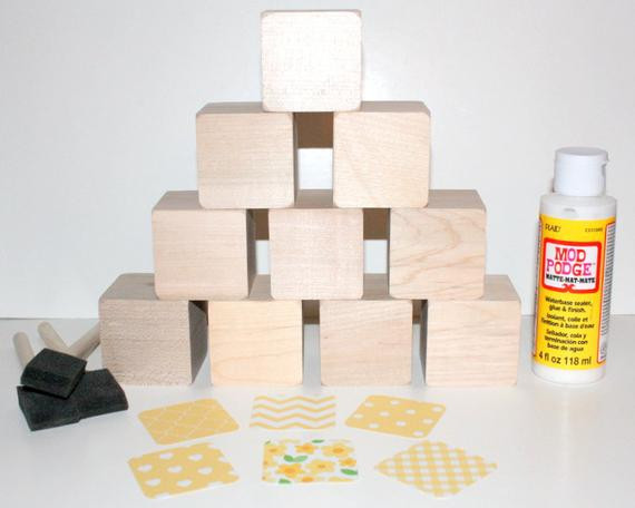 DIY Baby Blocks For Baby Shower
 DIY Baby Shower Craft Wooden Baby Blocks Yellow Nursery