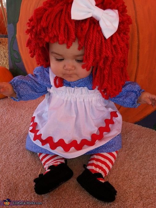 DIY Baby Girl Costume
 Raggedy Ann Baby Costume Halloween Costume