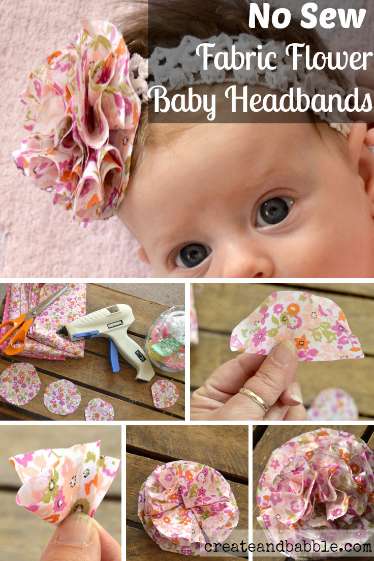 DIY Baby Headbands With Flowers
 Fabric Flower Baby Headbands Create and Babble
